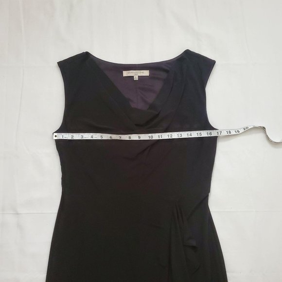 Evan-Picone Women's Classic Black Cap Sleeves Drape Neckline Cocktail Dress Sz 8 - Picture 13 of 13